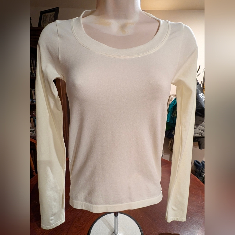NWOT Free People Intimately Free Cream Long Sleeve Drop Neck Women's Top